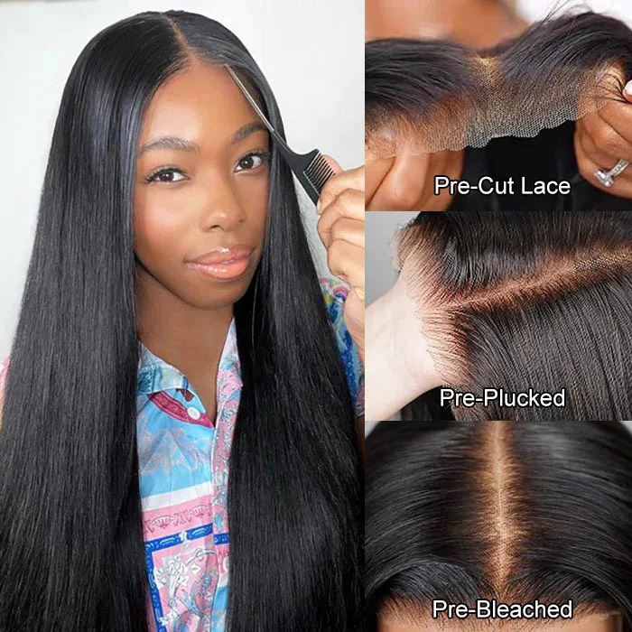 [BOGO] 13x4 HD Lace Front Wig Pre Plucked Natural Hairline Straight Human Hair Wigs for Women Special Offer - Image 5