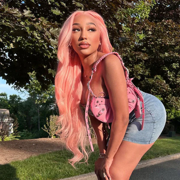 13x4 HD Lace Frontal Human Hair Wigs Straight/Body Wave Pink Color Wig For Women Pre Plucked Bleached Knots - Image 5