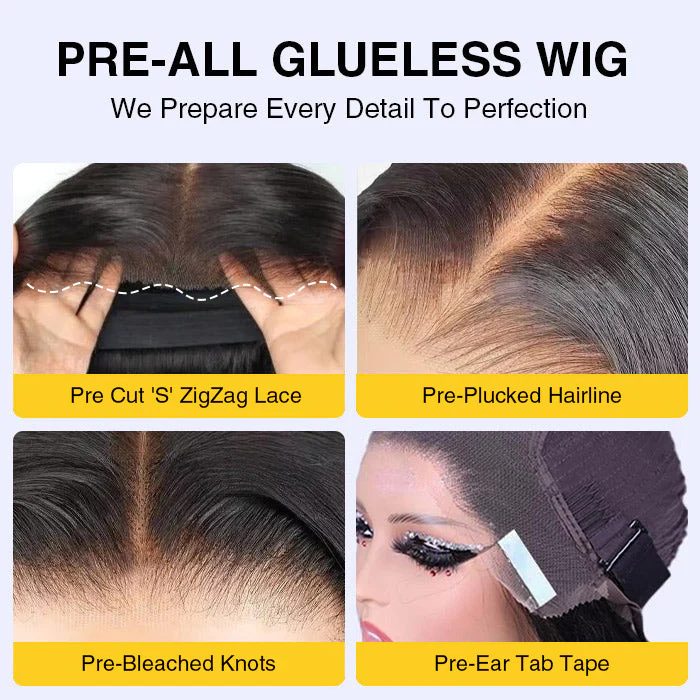 13x4 Pre-All HD Lace Front Wig Body Wave/Straight Secure Wear Go Glueless Human Hair Wigs - Image 4