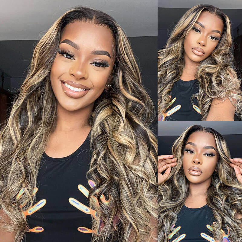 1B/27 Blonde Highlight Balayage Wig Bleached Knots Straight/Body Wave Glueless Human Hair Lace Wig Special Offer - Image 6