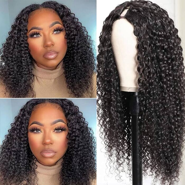 220% Density No Leave Out V Part Wig Kinky Curly Human Hair Wigs Beginner Friendly Special Offer - Image 3