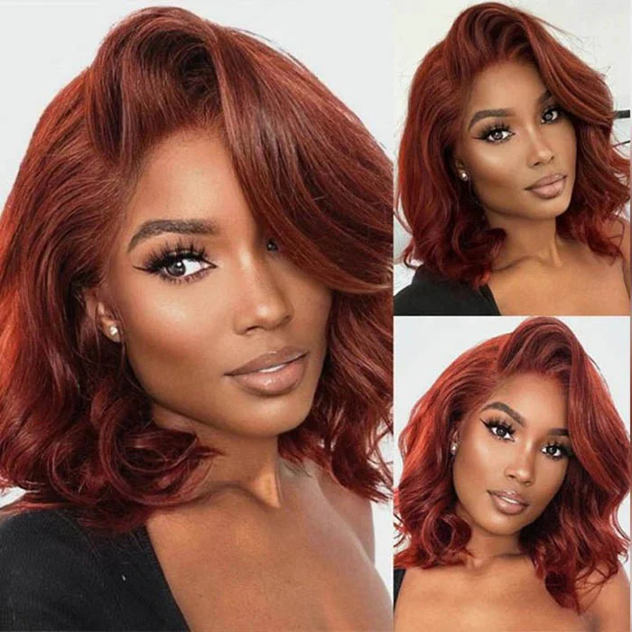 220% Density Pre Cut HD Lace Glueless Wig 8x5 Deep Parting #33 Reddish Brown Body Wave/Water Wave Wig Special Offer - Image 3