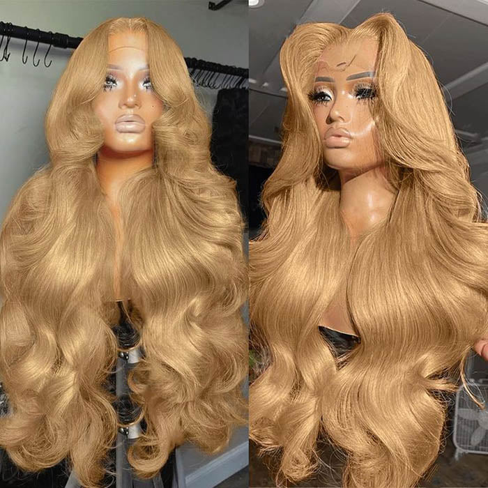 [BOGO] #27 Cameral Blonde Real Ear to Ear Lace Front Wig Colored Straight/Body Wave Human Hair Wigs Special Offer - Image 6
