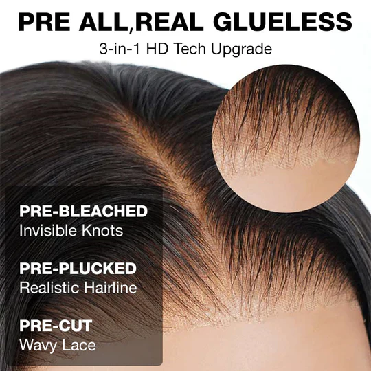 [2Wigs 220%] Highlight Blonde Body Wave Curtain Bangs Wig+ Deep Wave Pre Cut Lace Glueless Wig Special Offer - Image 6