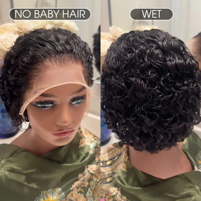 280% Density Loose Wave 4C Hairline Wig Pre Plucked Kinky Edges 13x4 13x6 HD Lace Front Human Hair Bob Wigs - Image 7
