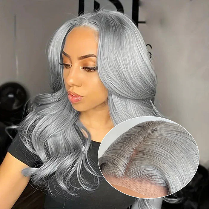 [$299 = 2 Wigs] Grey Body Wave 13x4 Lace Front Wig & P4/27 Highlight Blonde Brown Curly Wig Special Offer - Image 2