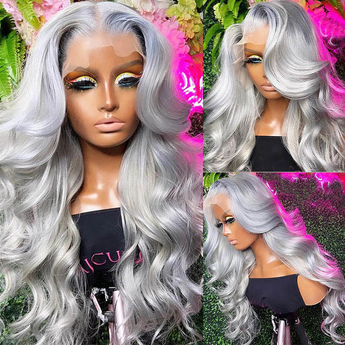 [$299 = 2 Wigs] Grey Body Wave 13x4 Lace Front Wig & P4/27 Highlight Blonde Brown Curly Wig Special Offer - Image 3