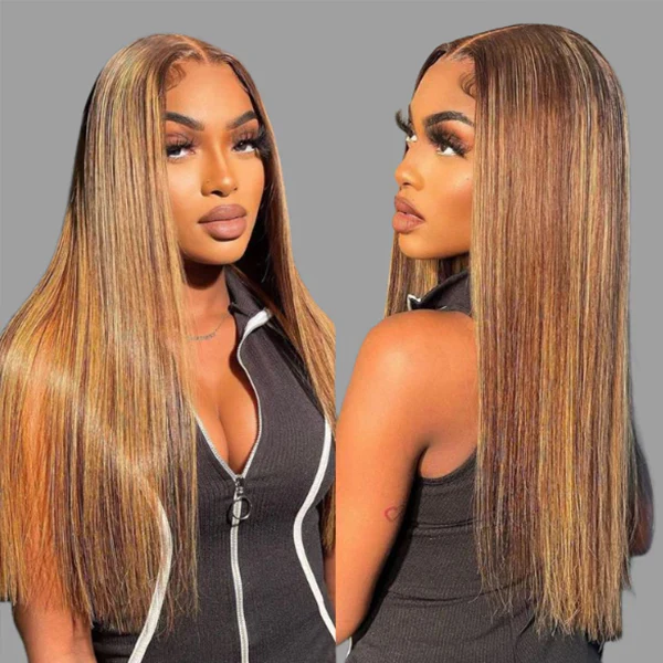 2Wigs $189 | Highlight Brown Blonde Straight HD Lace Wig + Natural Color Straight Wig Special Offer - Image 2