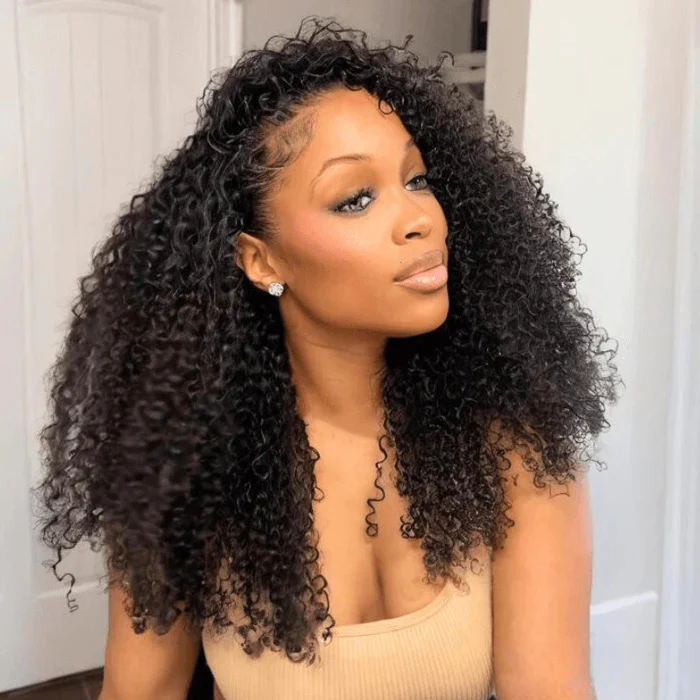3 IN 1 Half Wig Invisible Glueless Curly Human Hair Flip Over Wig 220% Density Protective Styles Special Offer - Image 3