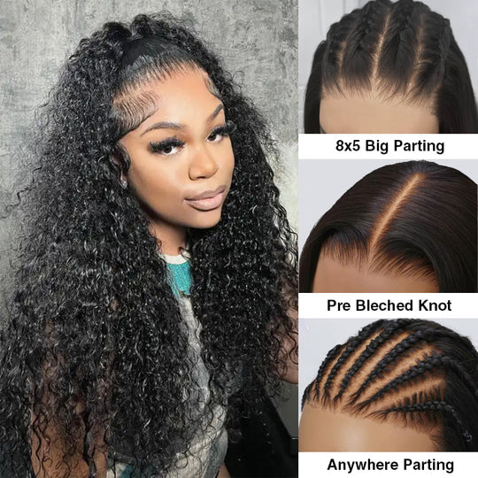 [2Wigs 220%] 24 Inch 8x5 Big Parting Pre Cut HD Lace Wear Go Glueless Wig Straight & Jerry Curly Special Offer - Image 3