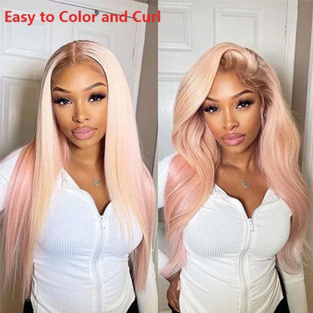 New In Ash Blonde Ombre Wigs Body Wave/Straight 13x4 HD Lace Front Human Hair Wigs 180% Density - Image 6