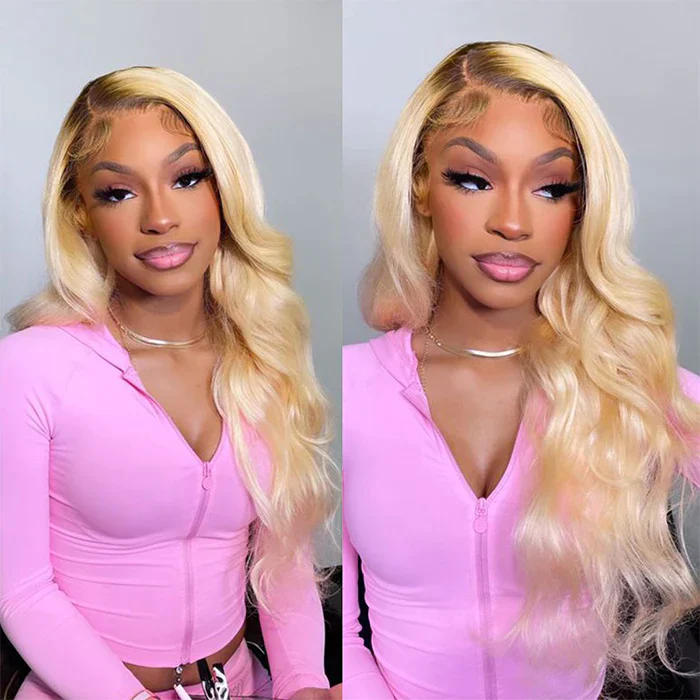 New In Ash Blonde Ombre Wigs Body Wave/Straight 13x4 HD Lace Front Human Hair Wigs 180% Density - Image 8