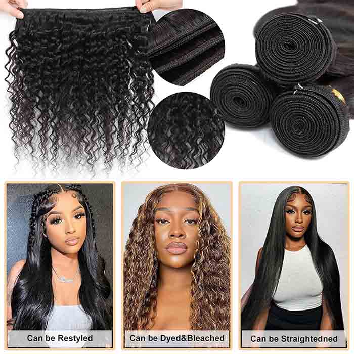 4 Bundles Deep Wave Human Hair Deal Malaysian Unprocessed Virgin Human Hair Bundles - Image 7