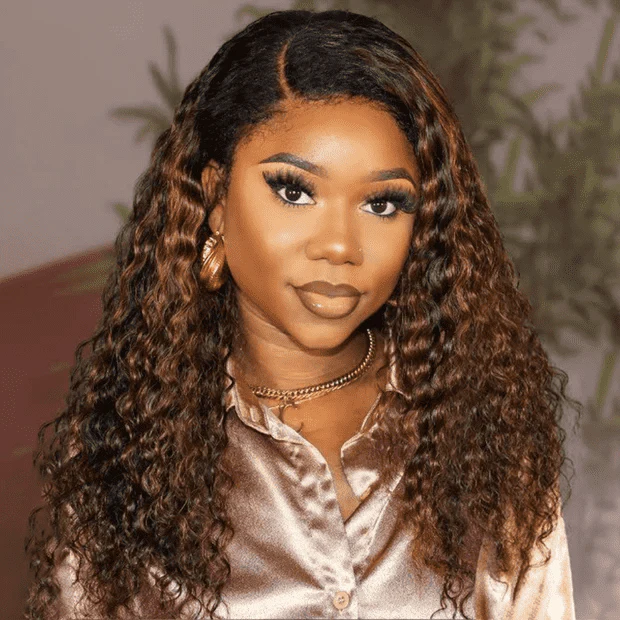 4C Curly Edge Hairline 1B/30 Ombre Color HD Lace Curly Wigs 5x5/13x4/13x6 Lace Frontal Wig - Image 5