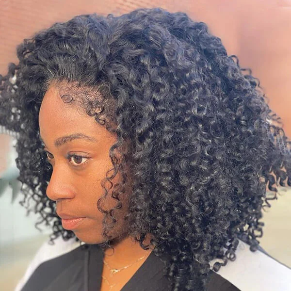 4C Edges Curly Bob Wig 220% Density Short Human Hair Glueless Lace Wig Natural Hairline Special Offer - Image 3