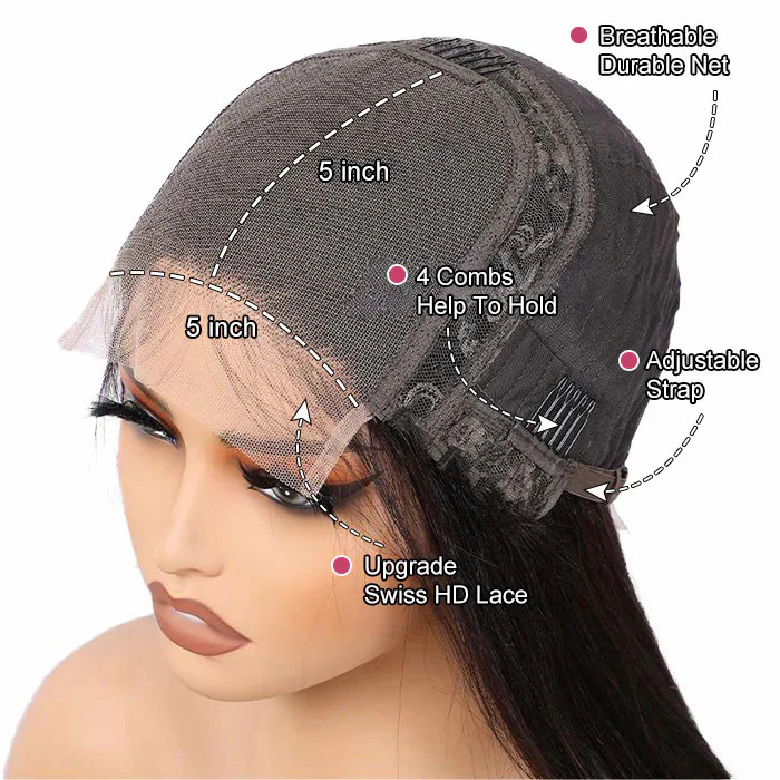 3 Wigs $269 | Pull Go Drawstring 13x4 HD Lace Water Wave Wig & 8x5 Pre Cut Lace Short Bob Curly Wig & Straight Bob Wig Special Offer - Image 6