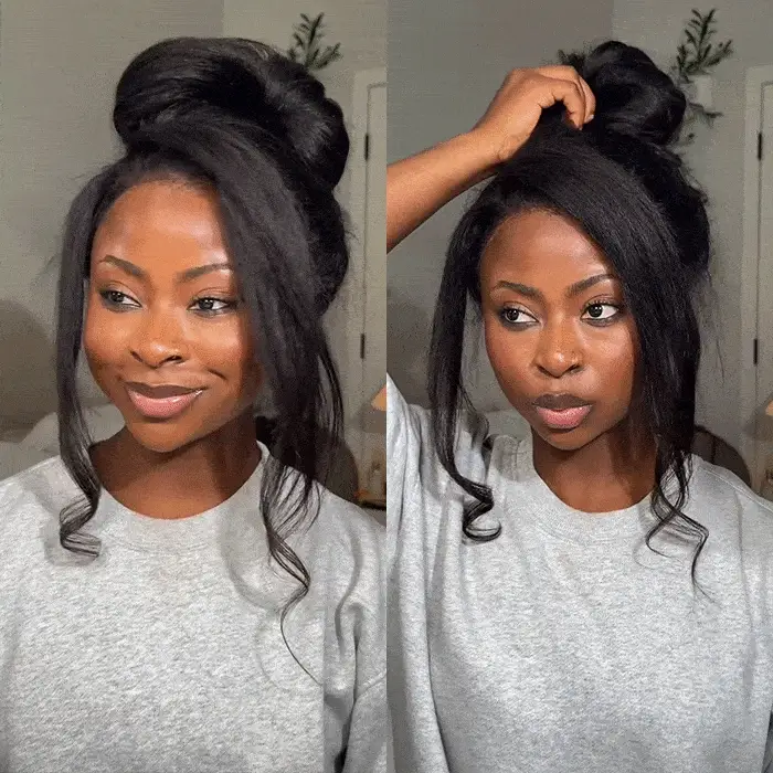 4C Edges | Kinky Straight Wigs With Kinky Edges 13x4 HD Lace Front Wigs - Image 8