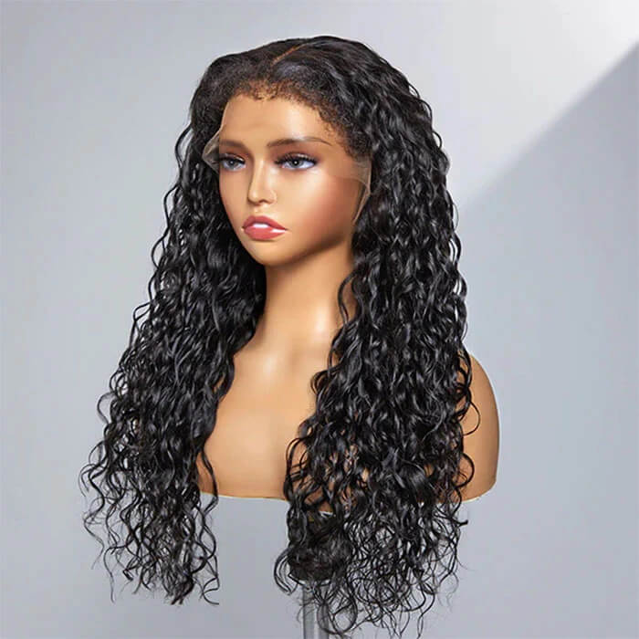 4C Edges | Water Wave Kinky Edges Free Parting 13x4 Undetectable Lace Front Wig - Image 3