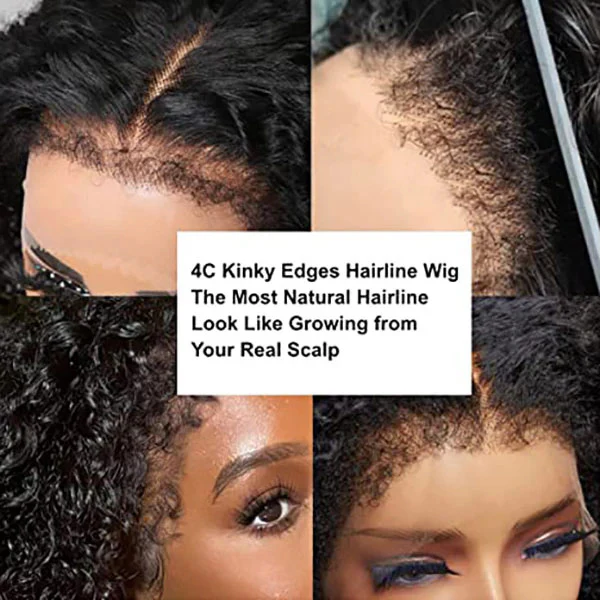 [2Wigs 220%] Pre Bleached Pre Cut HD Lace Wig 4C Edges Curly Wig + Curtain Bangs Body Wave Wig Special Offer - Image 7