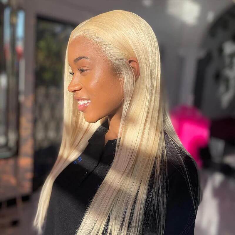 613 Blonde 13x6 HD Lace Front Human Hair Wigs Pre Plucked Straight Wig - Image 5