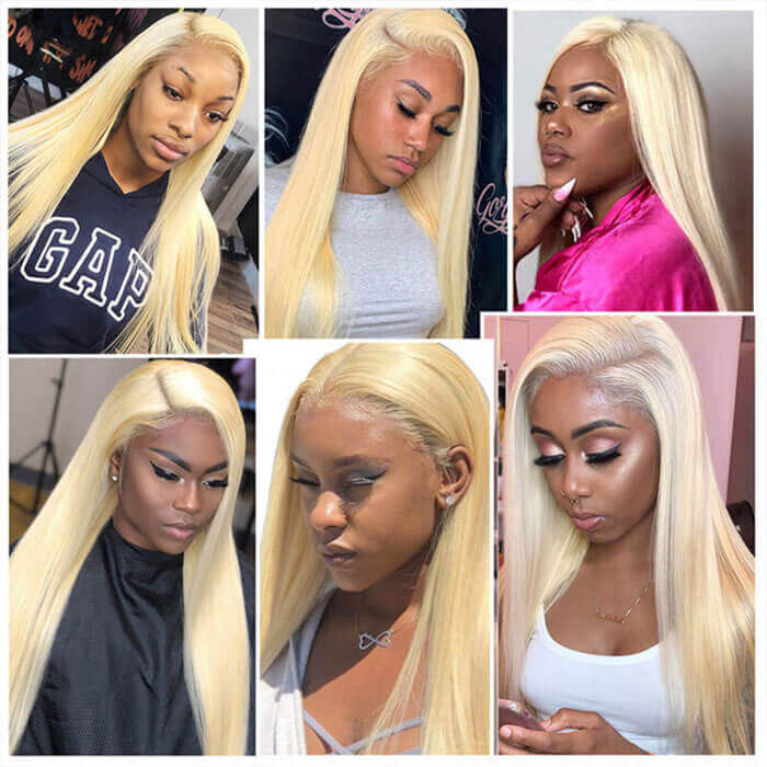 613 Blonde 13x6 HD Lace Front Human Hair Wigs Pre Plucked Straight Wig - Image 6