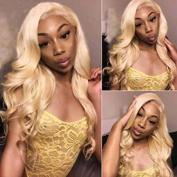 613 Blonde Wig Body Wave Wig 4x4 Lace Closure Wig HD Transparent Lace Wig - Image 3