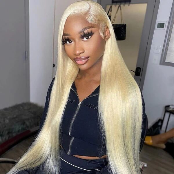 613 Honey Blonde Wigs Brazilian Straight HD Transparent 13x4 Lace Front Human Hair Wigs - Image 5