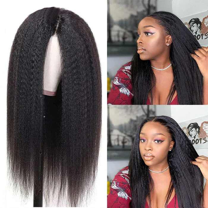 7X5 Pre Cut HD Lace Closure Wigs Glueless Kinky Straight Human Hair Wigs With Deep Part - Image 4
