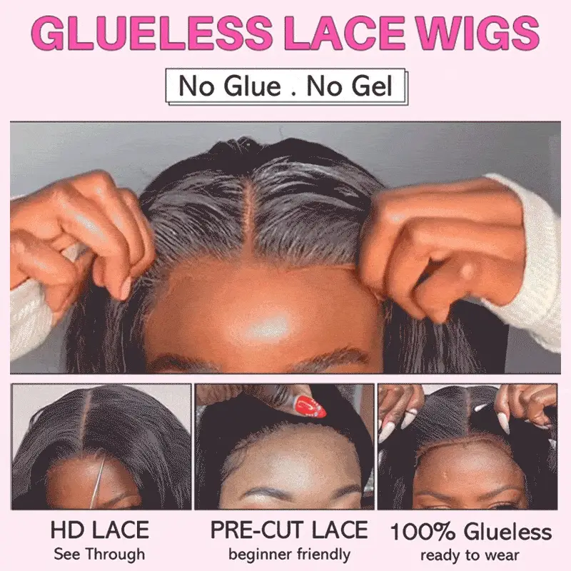 7X5 Pre Cut HD Lace Closure Wigs Deep Part Glueless Straight Human Hair Wigs Put On And Go - Image 3