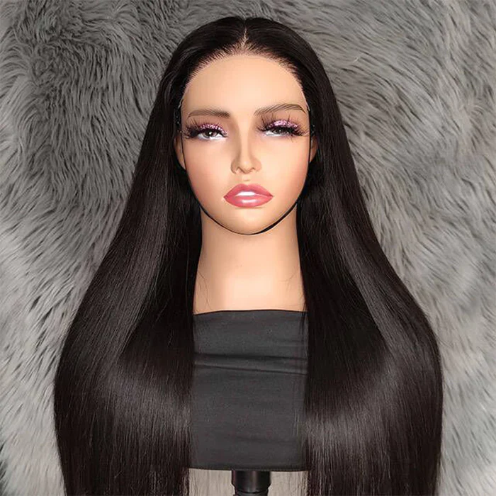 7X5 Pre Cut HD Lace Closure Wigs Deep Part Glueless Straight Human Hair Wigs Put On And Go - Image 4