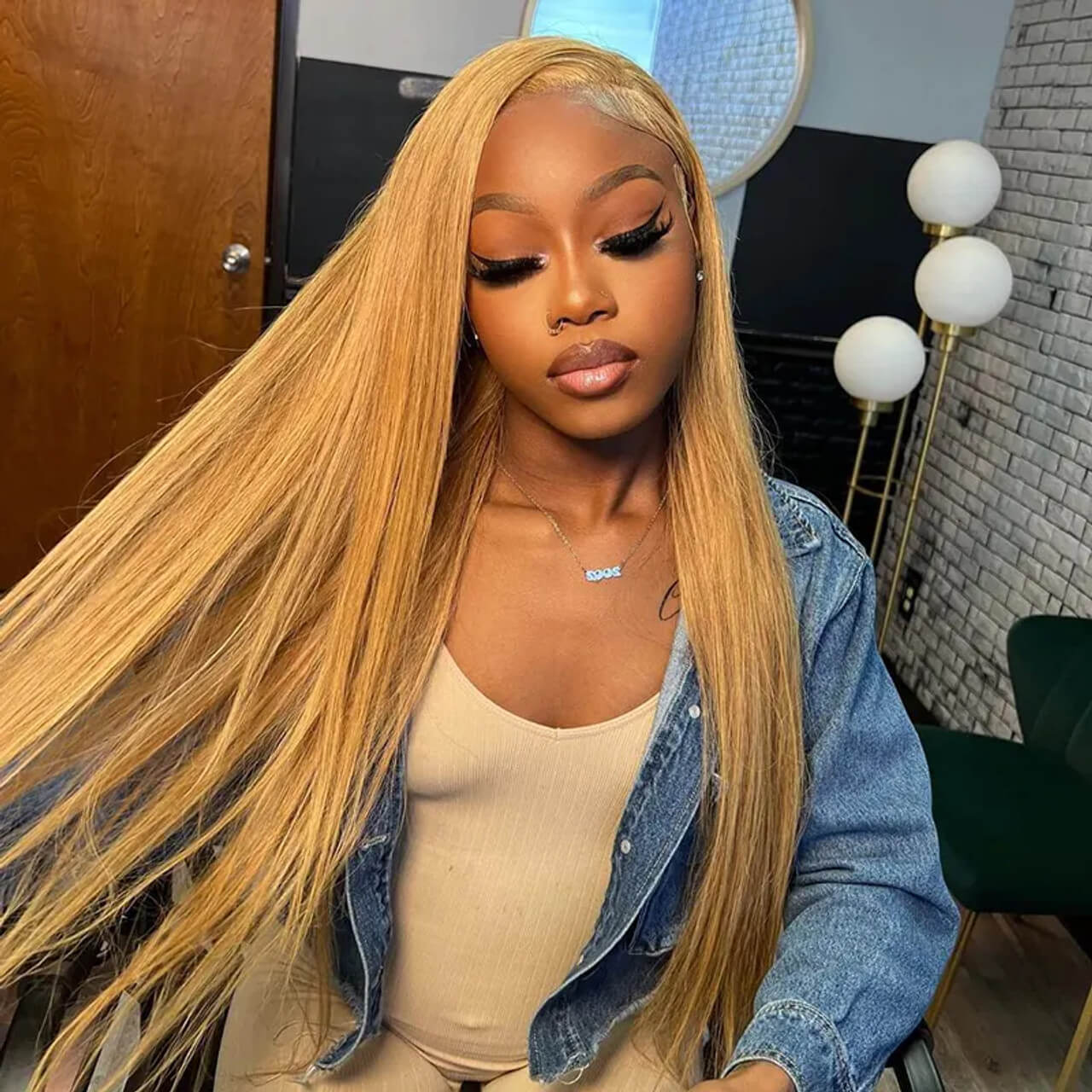 #27 Honey Blonde Straight/Body Wave Upgrade 8x5 Pre Cut HD Lace Put On And Go Glueless Human Hair Wigs - Image 6