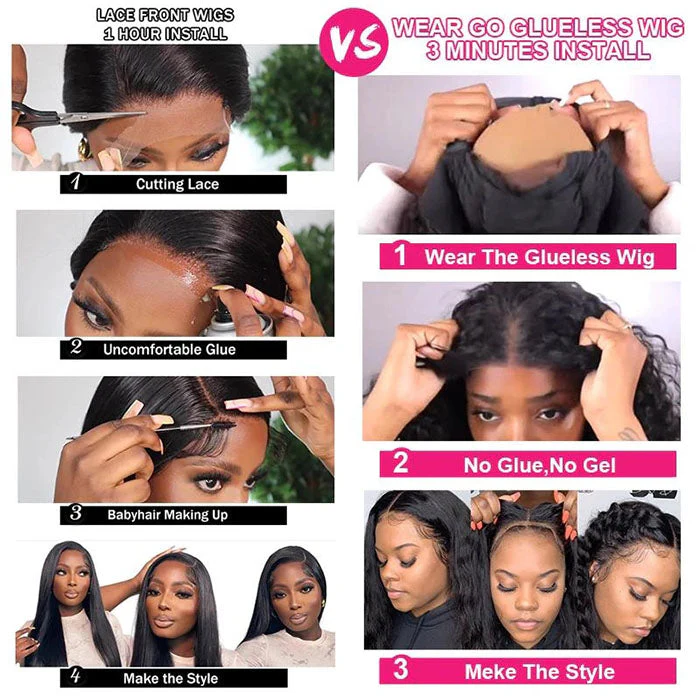 Pre-Cut HD Lace Wig Put On And Go Kinky Straight Human Hair Wig with Breathable Cap Beginner Wig - Image 7