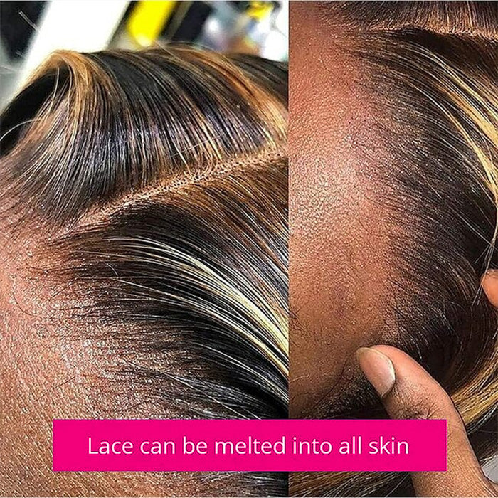 Blonde Highlight Body Wave Bob Wig Mix Color 1B/27# Lace Front Wig Human Hair 180% Density - Image 3