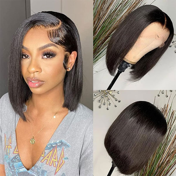 Subella Hair Bob Hair Wigs Straight 13x4 HD Transparent Lace Front Wigs 100% Human Virgin Hair Wigs - Image 4