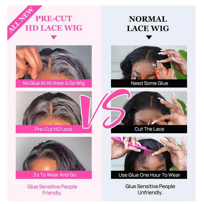 Air Wig Breathable Cap Pre Cut 4X4 HD Lace Closure Wigs Straight Human Hair Wigs - Image 4