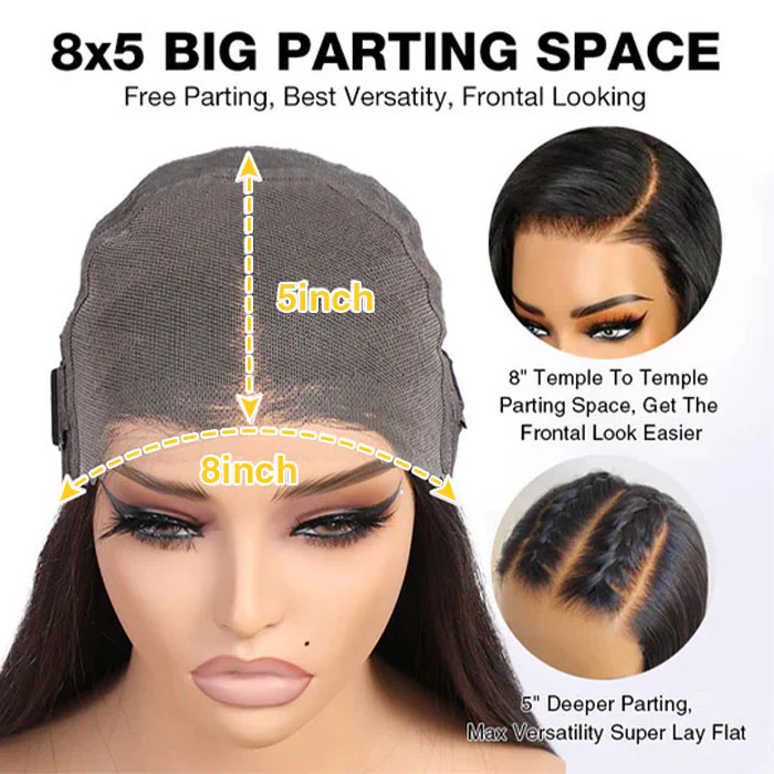 [2Wigs 220%] Highlight Blonde Body Wave Curtain Bangs Wig+ Deep Wave Pre Cut Lace Glueless Wig Special Offer - Image 7