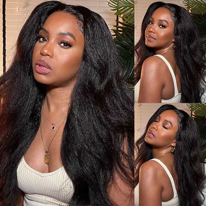 Exclusive Flash | 8x5 Pre Cut HD Lace Wig Bleached Knots Kinky Straight Glueless Wig Special Offer - Image 5