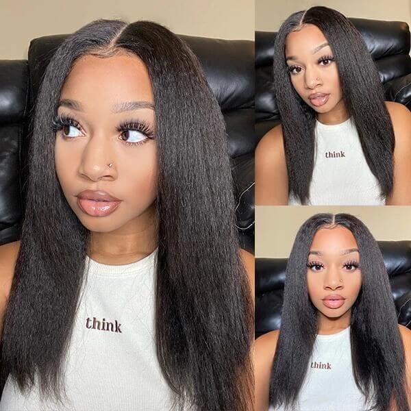 Subella Glueless V Part 0 Skill Needed Wig Beginner Friendly Natural Scalp Kinky Straight Human Hair - Image 4