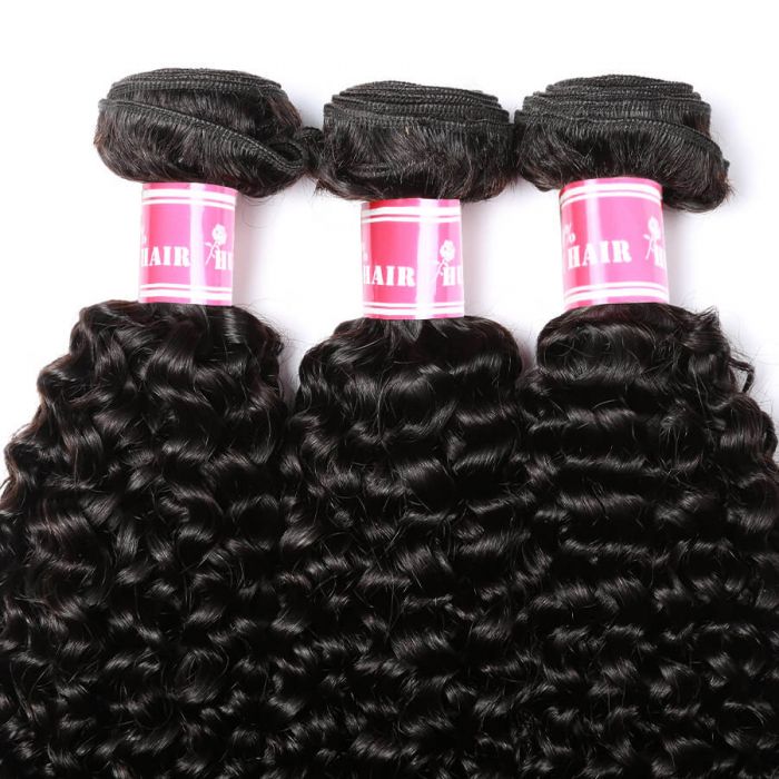 Curly Virgin Human Hair Weft 3 Bundles 100% Unprocessed Virgin Human Hair Extension - Image 3