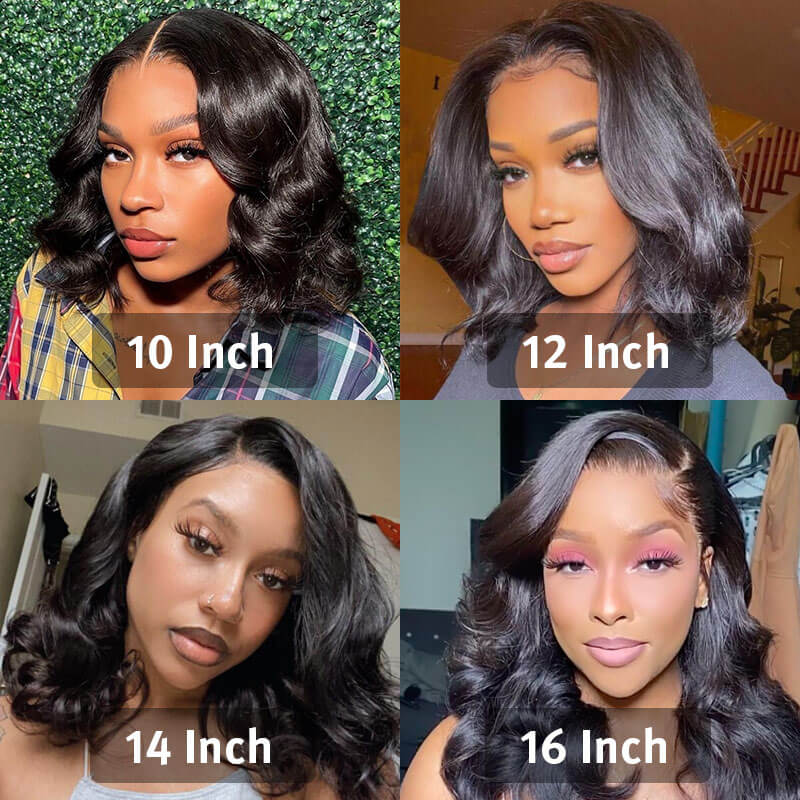 Curtain Bangs Short Wig Chic Retro Body Wave Glueless HD Lace Human Hair BOB Wigs - Image 7