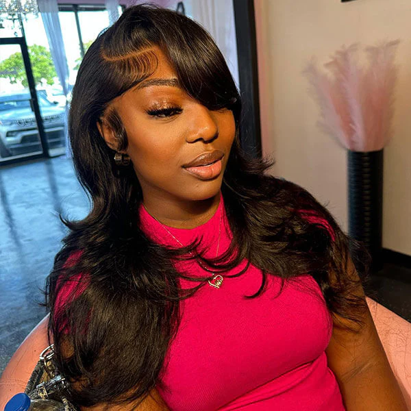 Deep Side Part Human Hair Lace Wig Body Wave HD Lace Front Wigs With Adjustable Strap - Image 3