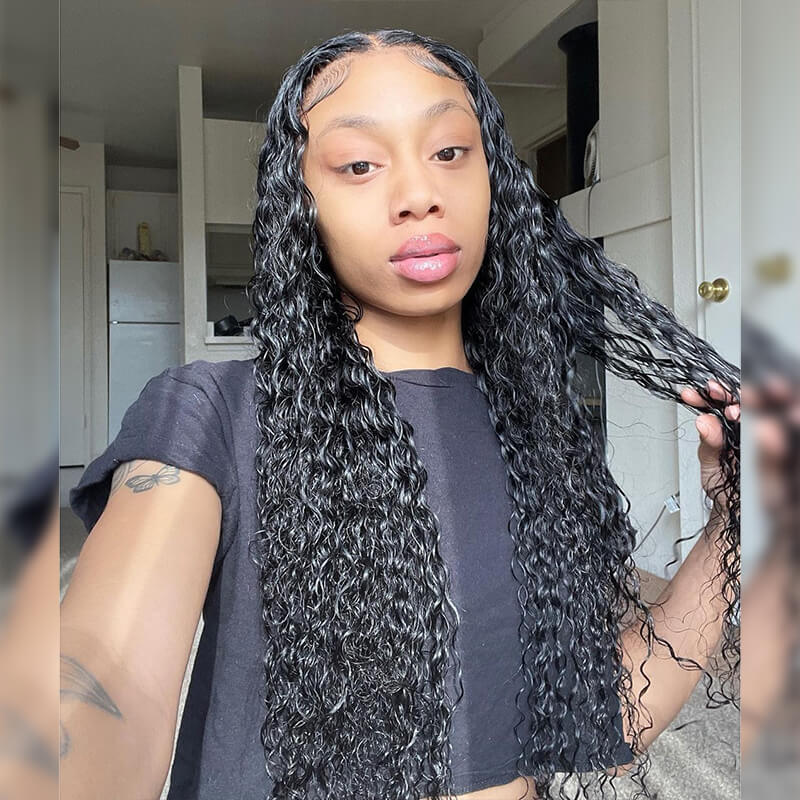 Subella Hair Curly HD Transparent Lace Front Wig Pre Plucked Natural Hair Liner 100% Human Virgin Hair Wigs - Image 5