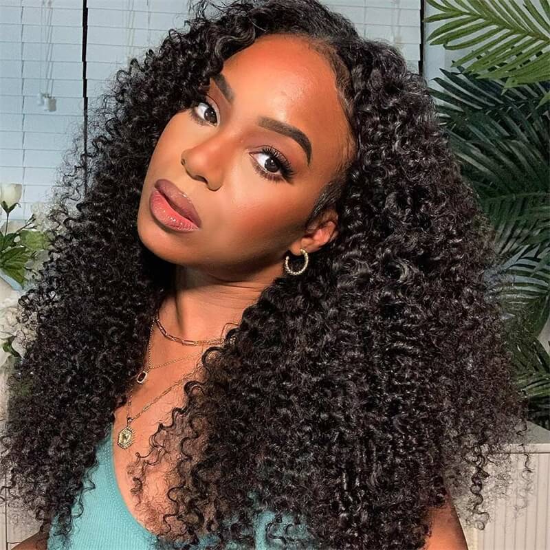 Glueless V Part Kinky Curly Wig No Leave Out Affordable Human Hair Wig Beginner Friendly - Image 6