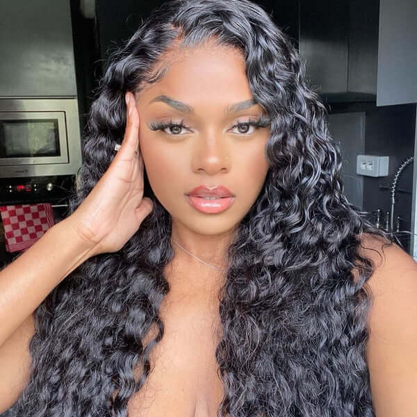 HD Transparent Lace Closure Wigs Pre Plucked Water Wave 5*5 Closure Wigs with Natural Hairline - Image 5