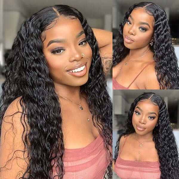 HD Transparent Lace Closure Wigs Pre Plucked Water Wave 5*5 Closure Wigs with Natural Hairline - Image 6