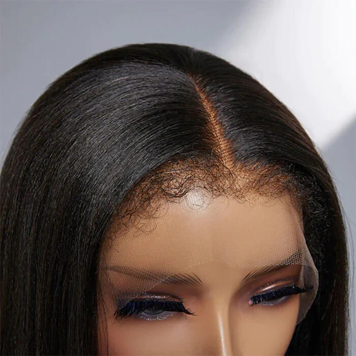 Type 4C Edges Hairline Wigs Curly Baby Hair 13X4 HD Lace Front Human Hair Wigs Straight Hair Wigs - Image 3