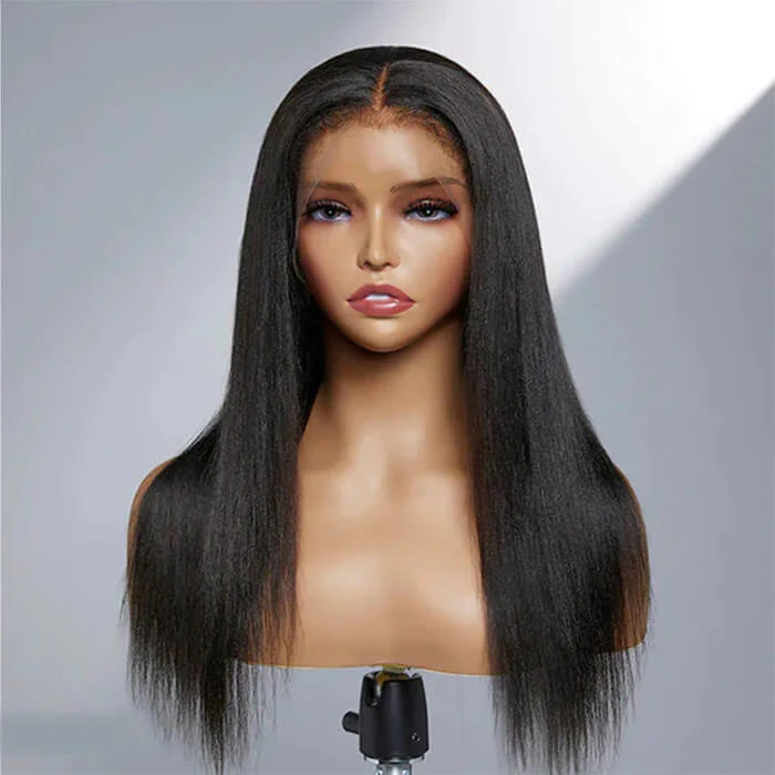 Type 4C Edges Hairline Wigs Curly Baby Hair 13X4 HD Lace Front Human Hair Wigs Straight Hair Wigs - Image 4