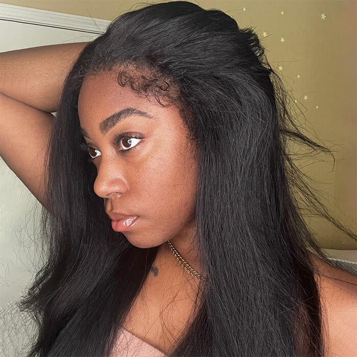 Type 4C Edges Hairline Wigs Curly Baby Hair 13X4 HD Lace Front Human Hair Wigs Straight Hair Wigs - Image 5