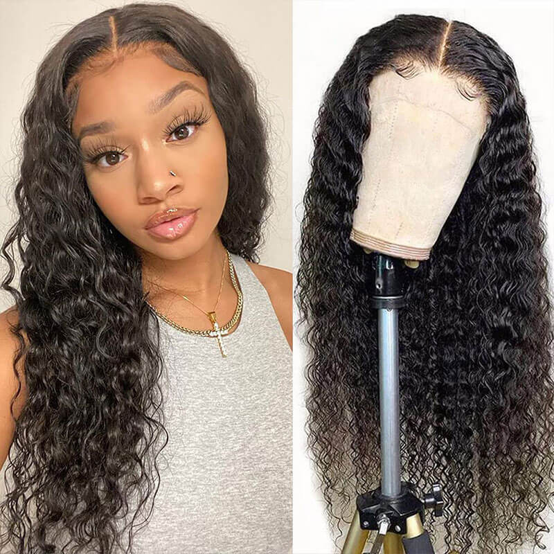 HD Transparent T Part Lace Wig Curly Human Hair Wigs Pre Plucked with Baby Hair - Image 5