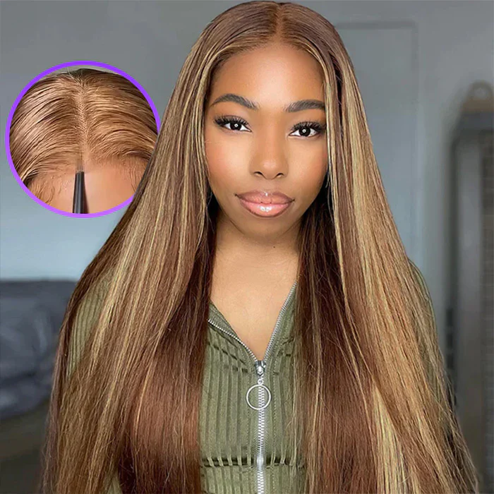 Highlight Wigs #4/27 Straight/Body Wave Upgrade 8x5 Pre Cut HD Lace Put On And Go Glueless Human Hair Wigs - Image 7